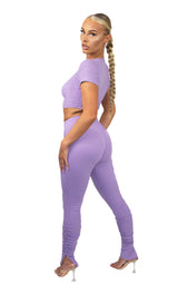 Chill And Vibes Lilac Two Piece Set