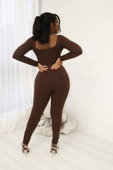 Made With Love Chocolate Corset Jumpsuit