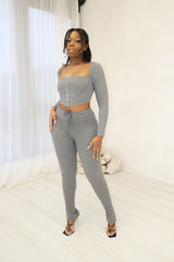 Hooked On You Long Sleeve Corset Top